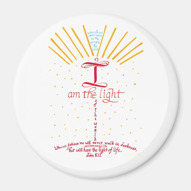 John 8 12 Jesus Bible Verse Magnet (Front)