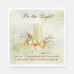 John 8:12 Jesus said, I am the Light of the World Napkin