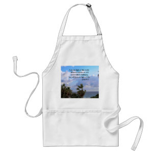JOHN 8:12 PALM TREE AND OCEAN PHOTO  DESIGN STANDARD APRON