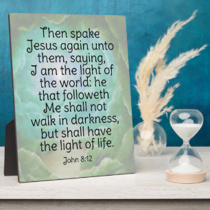 John 8:12 plaque