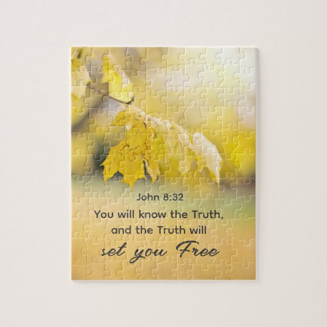 John 8:32 The Truth will set you FREE Bible Verse Jigsaw Puzzle (Vertical)