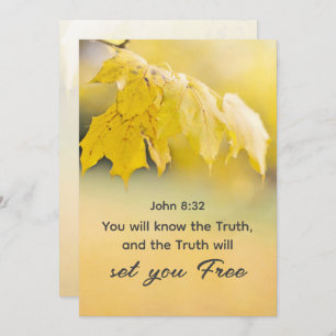 John 8:32 Truth will set you FREE Bible Flat Card