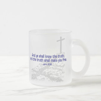 John_8_32a, John_8_32a Frosted Glass Coffee Mug