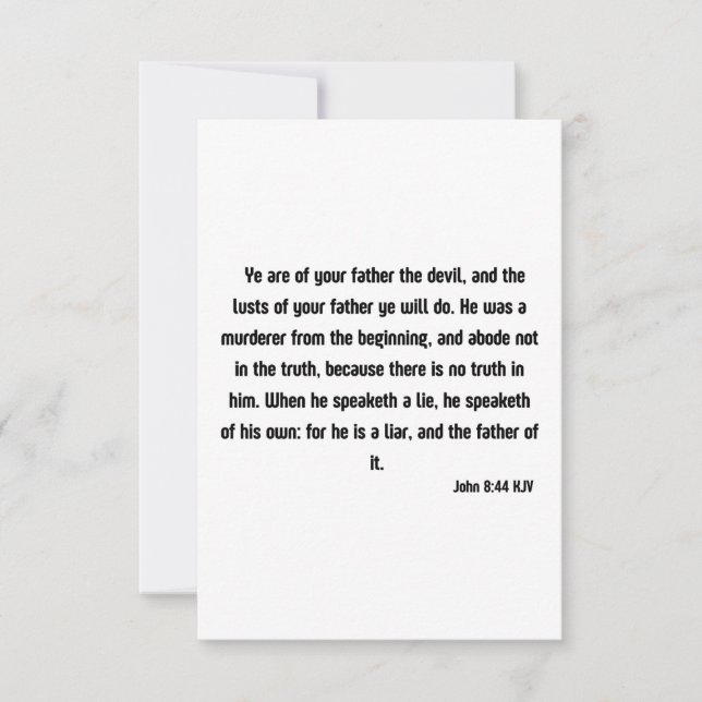 John 8:44 Bible Verse Scripture Flat Greeting Card (Front)
