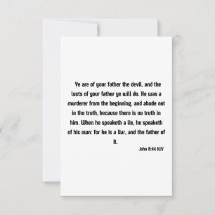 John 8:44 Bible Verse Scripture Flat Greeting Card