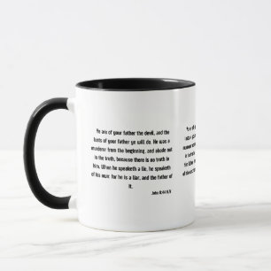 John 8:44 Bible Verse Scripture Two-Tone Mug