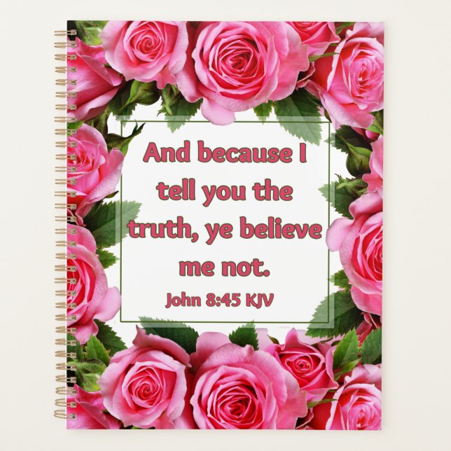 John 8:45 Bible Verse Calendar Planner (Front)