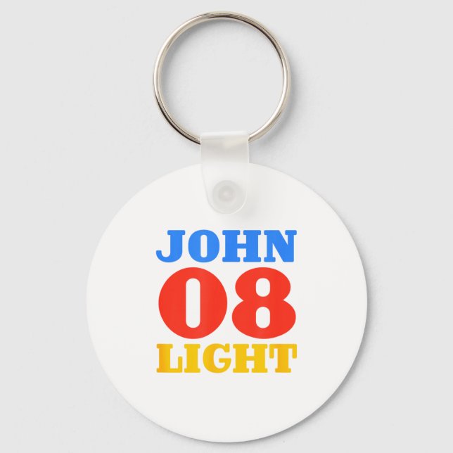 John 8 Light Bible Chapter Jersey Design  Key Ring (Front)