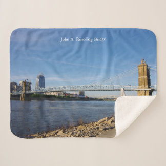 John A. Roebling Bridge sherpa blanket