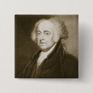 John Adams, 2nd President of the United States of 15 Cm Square Badge