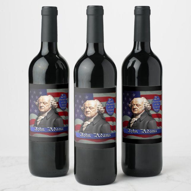 John Adams: 2nd President of the United States Wine Label (Bottles)