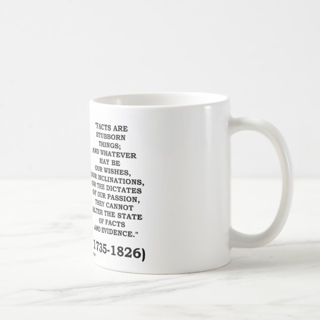 John Adams Facts Are Stubborn Things Evidence Coffee Mug (Right)