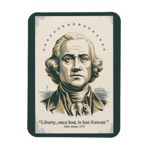 John Adams Quote Second President Illustration Magnet