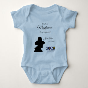 John Alden Mayflower Descendant Baby Bodysuit