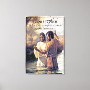John and Jesus mountains baptising blur Canvas Print