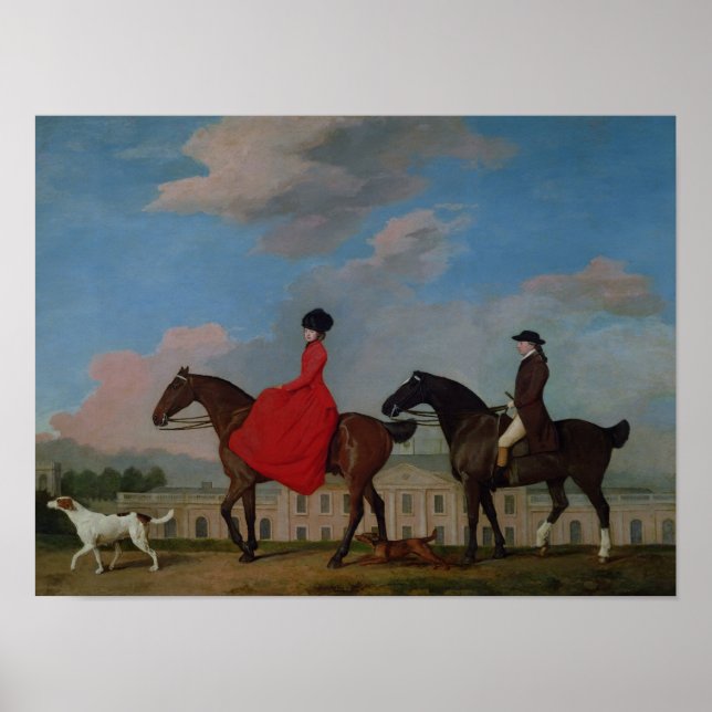 John and Sophia Musters riding at Colwick Hall Poster (Front)