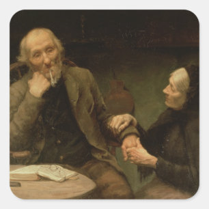 John Anderson, My Jo, 1894 (oil on canvas) Square Sticker