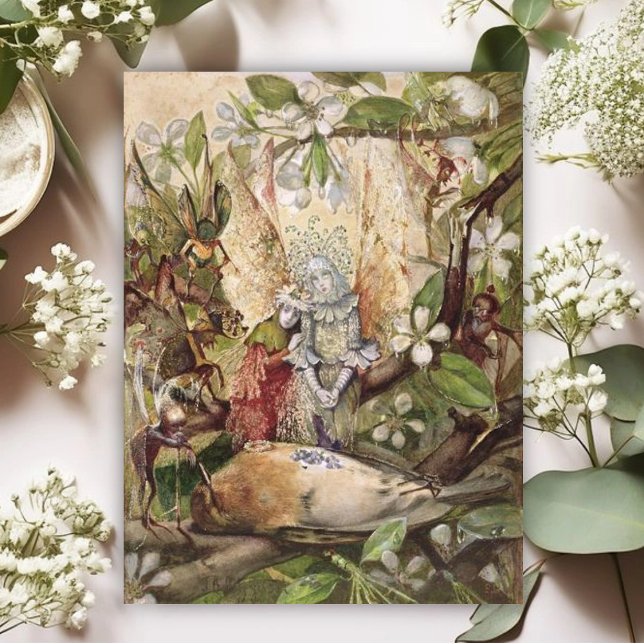 John Anster Fitzgerald - The Death of the Robin Postcard (Creator Uploaded)