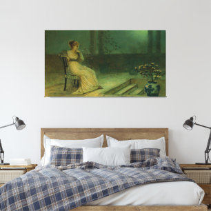 John Atkinson Grimshaw - A Classical Maiden Seated Canvas Print