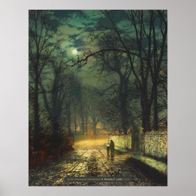 John Atkinson Grimshaw A moonlit lane 1874 CC0325 Poster (Front)