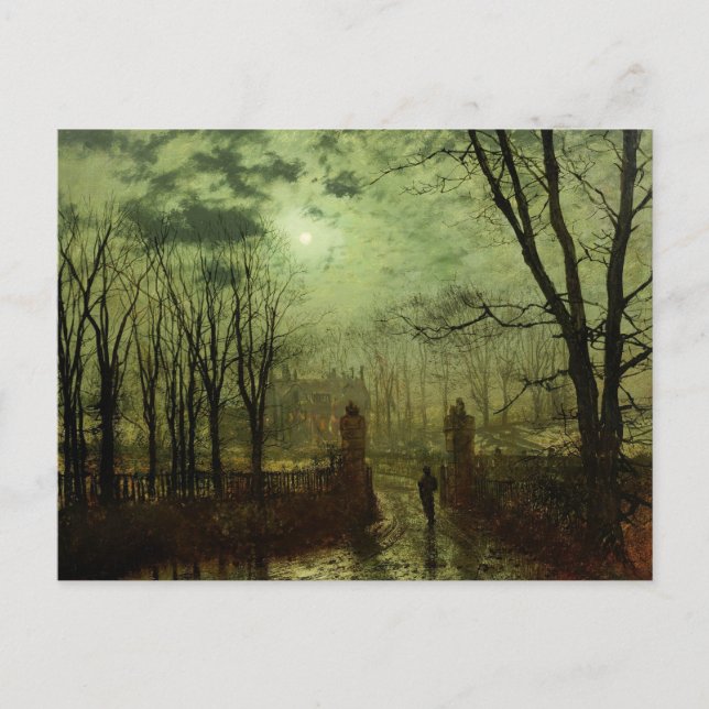 John Atkinson Grimshaw -  At The Park Gate Postcard (Front)