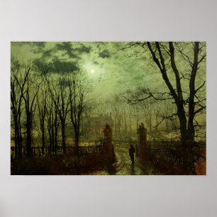 John Atkinson Grimshaw -  At The Park Gate Poster