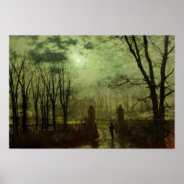 John Atkinson Grimshaw -  At The Park Gate Poster (Front)