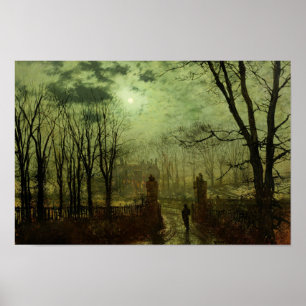 John Atkinson Grimshaw -  At The Park Gate Poster
