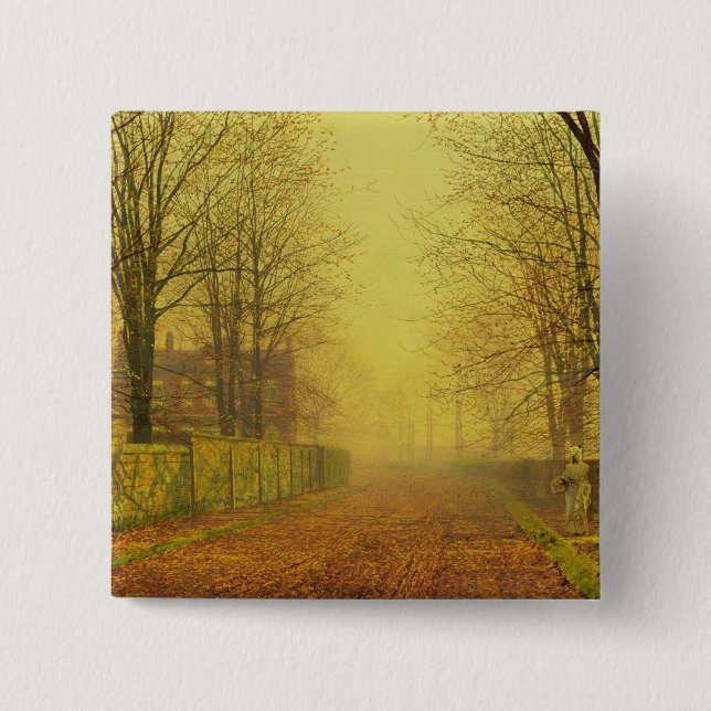 John Atkinson Grimshaw | Evening Glow, c.1884 (oil 15 Cm Square Badge (Front)