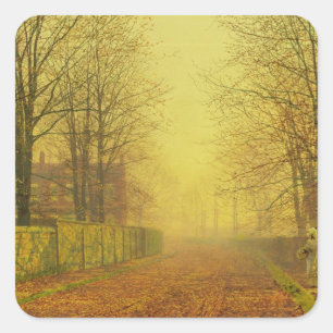 John Atkinson Grimshaw Evening Glow, c.1884 (oil Square Sticker