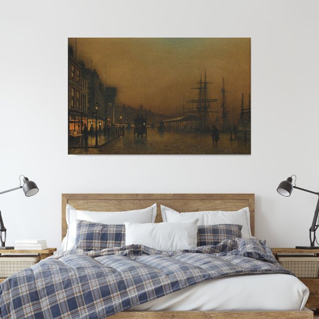 John Atkinson Grimshaw - Glasgow Canvas Print (Insitu(Bedroom))