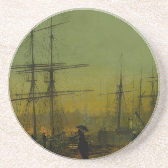 John Atkinson Grimshaw Glasgow Docks Coaster (Front)