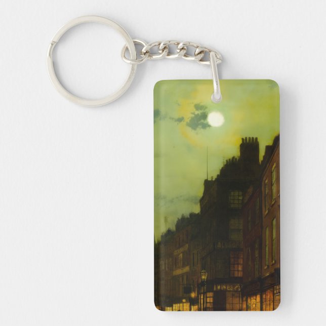 John Atkinson Grimshaw Glasgow Docks Key Ring (Front)