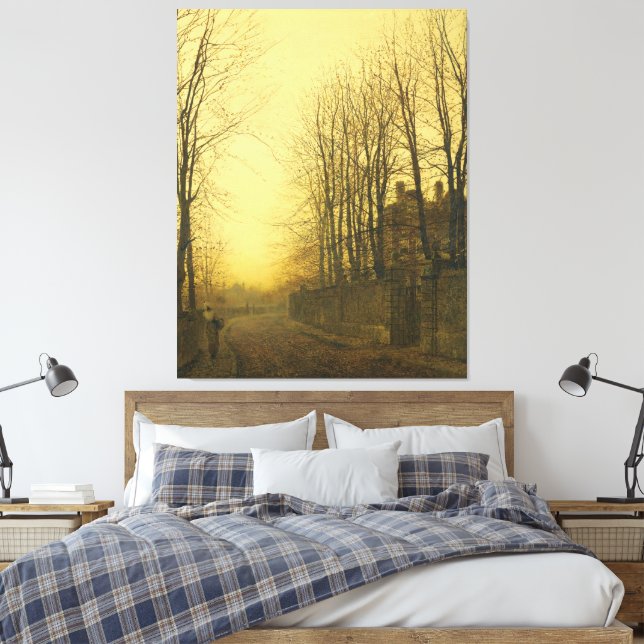 John Atkinson Grimshaw - Late Autumn  Canvas Print (Insitu(Bedroom))