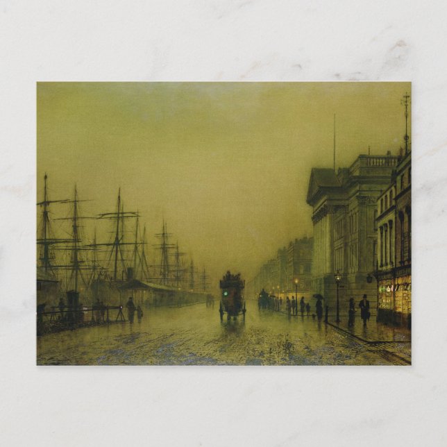 John Atkinson Grimshaw | Liverpool Docks Customs H Postcard (Front)