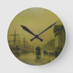 John Atkinson Grimshaw Liverpool Docks Customs H Round Clock