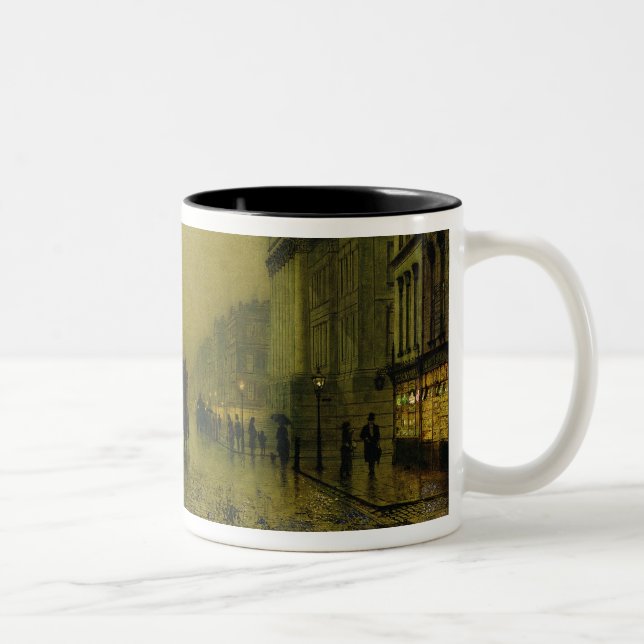 John Atkinson Grimshaw | Liverpool Docks Customs H Two-Tone Coffee Mug (Right)