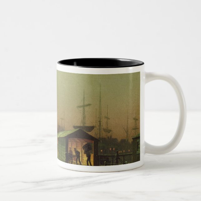 John Atkinson Grimshaw | Liverpool Docks Two-Tone Coffee Mug (Right)