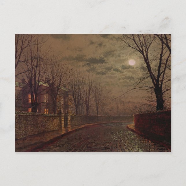 John Atkinson Grimshaw | Moonlit Street Scene, 188 Postcard (Front)