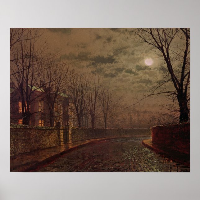 John Atkinson Grimshaw | Moonlit Street Scene, 188 Poster (Front)