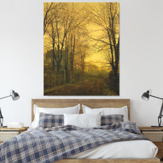 John Atkinson Grimshaw - October After Glow (1885) Canvas Print