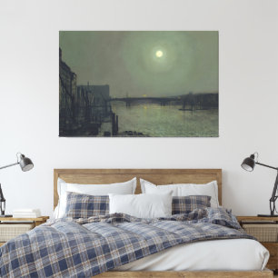 John Atkinson Grimshaw - Southwark Bridge by Moon Canvas Print