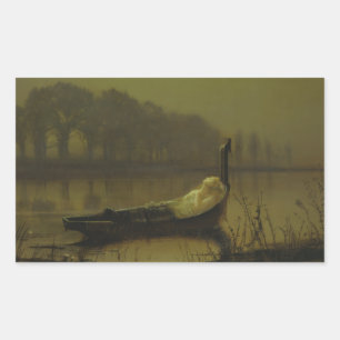 John Atkinson Grimshaw - The Lady of Shalott Rectangular Sticker
