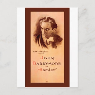 John Barrymore In Hamlet Broadway 1922 Postcard