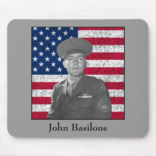 John Basilone and The American Flag Mouse Mat (Front)