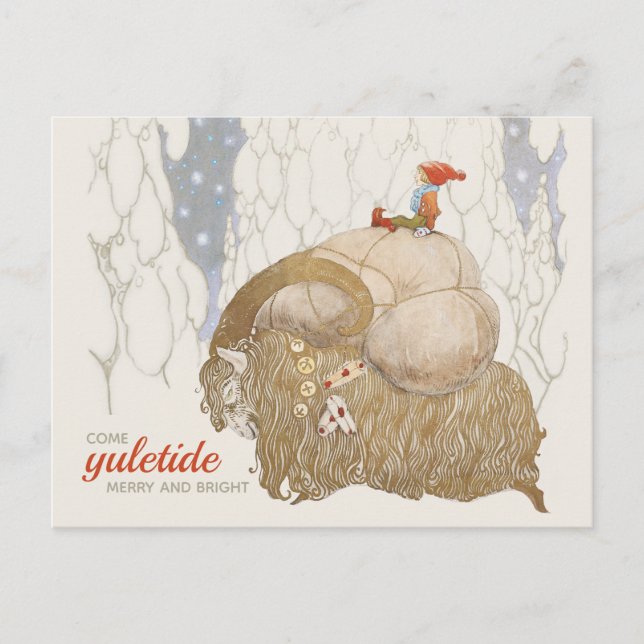 John Bauer Christmas Julbocken Yule goat CC1026 Holiday Postcard (Front)