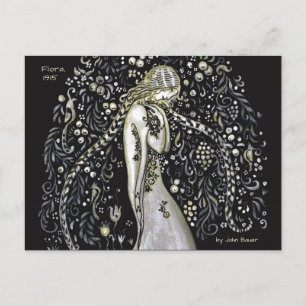 John Bauer Flora 1915 Art Nouveau style CC1147 Postcard