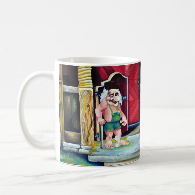 John Bauer Halloween Scandinavian Ogre Troll Coffee Mug (Left)