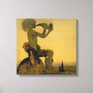 John Bauer He Blew Upon the Horn Canvas Print