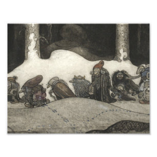 John Bauer - In the Christmas Night Photo Print